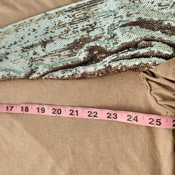 Free People Nellie Twofer Mauve Pink Oversized Sequin Long Sleeve Tee Tunic XS - Picture 13 of 16